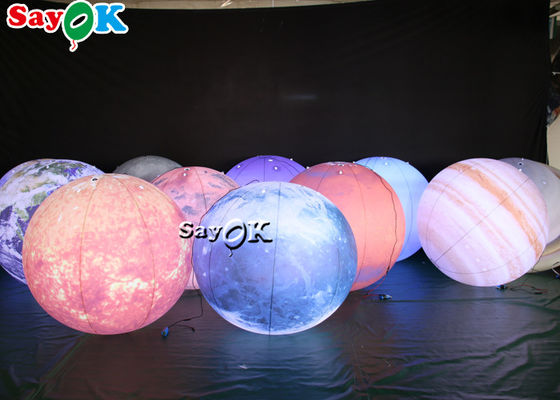 LEIDENE Reusachtige Hangende Opblaasbare Verlichtingsdecoratie Acht het Materiaal van Planetenpvc