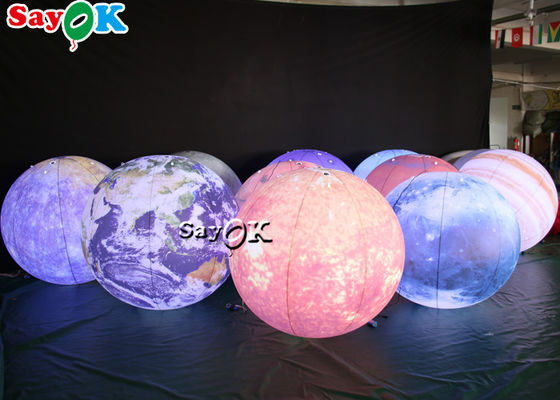 LEIDENE Reusachtige Hangende Opblaasbare Verlichtingsdecoratie Acht het Materiaal van Planetenpvc