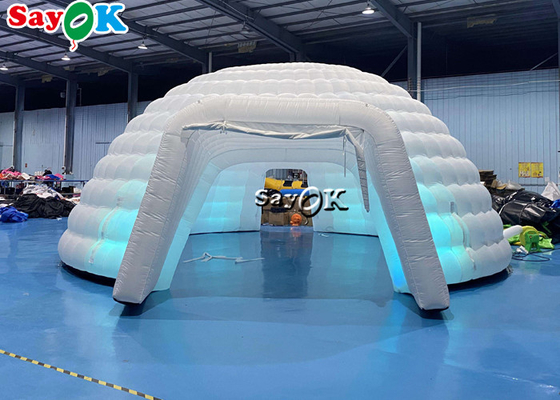 Opblaasbare igloo tent Puur wit LED opblaasbare tent verlichting Ronde koepel Voor disco feest evenementen Opblaasbare lucht tent