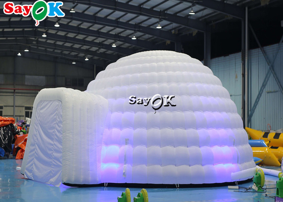 Opblaasbare igloo tent Puur wit LED opblaasbare tent verlichting Ronde koepel Voor disco feest evenementen Opblaasbare lucht tent
