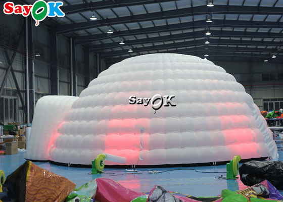 Opblaasbare igloo tent Puur wit LED opblaasbare tent verlichting Ronde koepel Voor disco feest evenementen Opblaasbare lucht tent