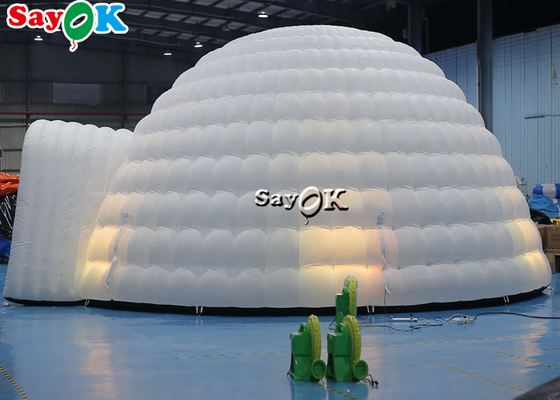 Opblaasbare igloo tent Puur wit LED opblaasbare tent verlichting Ronde koepel Voor disco feest evenementen Opblaasbare lucht tent