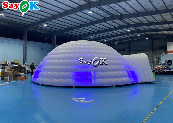 Opblaasbare igloo tent Puur wit LED opblaasbare tent verlichting Ronde koepel Voor disco feest evenementen Opblaasbare lucht tent