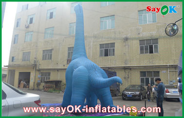 Opblaasbare kerstdinosaurus 10m Blauwe grote opblaasbare dinosaurus PVC waterdicht opblazen tekenfilmfiguren draak