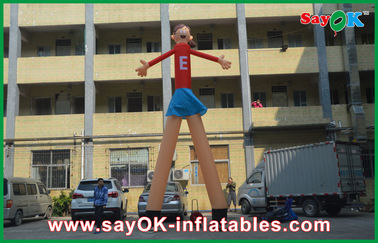 Opblaasbare Golvende Adverterende de Luchtdansers die van het Mensen Rode Beeldverhaal Aantrekkelijke 5m Hoog voor Supermarkt drukken
