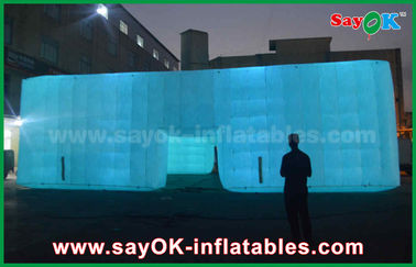 Buiten Grote Witte LED Structuur Event Opblaasbare kubus tent,opblaasbare nachtclub,opblaasbare feest tent te koop