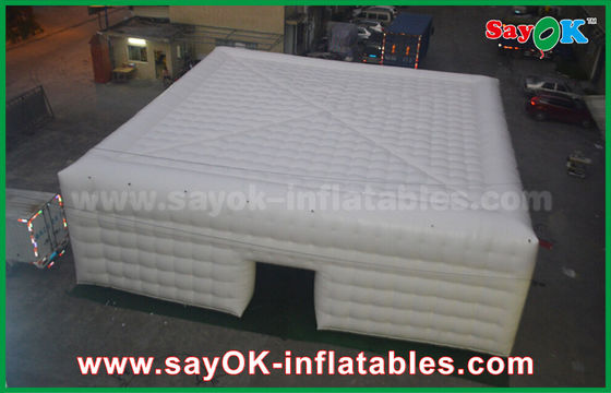 Promotionele opblaasbare camping kubus tent met led licht voor evenement feest opblaasbare huis tent