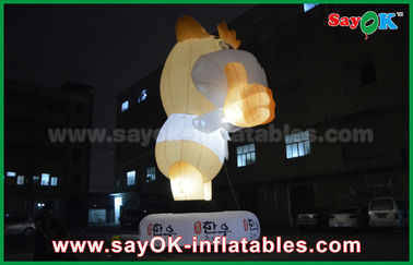 Reclame 10m reusachtige oxford koe opblaasbare cartoon witte kleur met led licht cartoon personages voor verjaardagsfeestjes