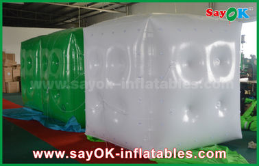 De reclame van Witte Groene Opblaasbare Ballon/de Ballon van het Kubushelium met Embleemdruk
