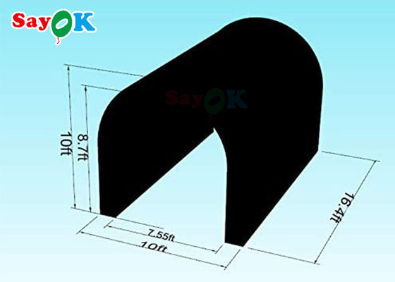 Opblaasbaar gazon zwart opblaasbare tunnel tent multifunctie voor activiteiten tentoonstellingen