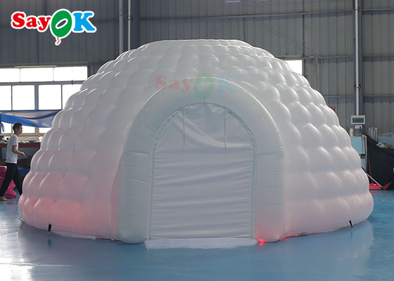 Opblaasbare igloetent Puur wit LED Opblaasbare igloetent Ronde koepel Voor discofeesten