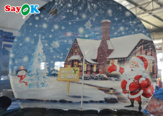 Kerst Sneeuwbol Kristallen Bol Opblaasbare Bubble Tent Achtergrond Afdrukken: