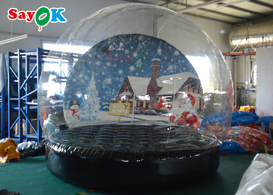 Kerst Sneeuwbol Kristallen Bol Opblaasbare Bubble Tent Achtergrond Afdrukken: