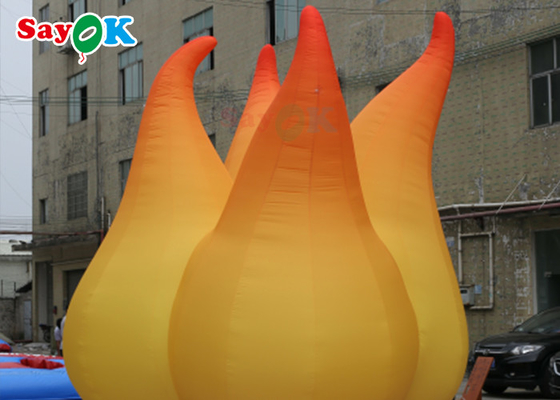 Event decoratie 5m opblaasbaar vlammodel met LED-licht opblaasbare reclameballonnen