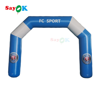 3x2.5m Opblaasbare Start Finish Boog Opblaasbare Ingangsboog Blauw En Wit