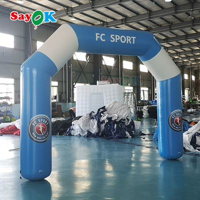 3x2.5m Opblaasbare Start Finish Boog Opblaasbare Ingangsboog Blauw En Wit
