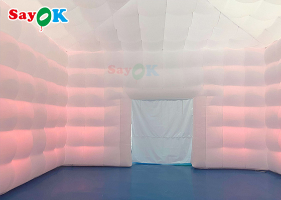 Mobiele 8x8x4m buiten witte opblaasbare luchttent voor gelukkige feesten opblaasbare feesttent