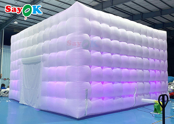 Mobiele 8x8x4m buiten witte opblaasbare luchttent voor gelukkige feesten opblaasbare feesttent