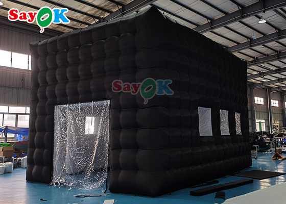 LED Disco Night Club Party Tent Custom Opblaasbare tent Opblaasbare nachtclub voor evenementen Volwassenen Zwart Cube House