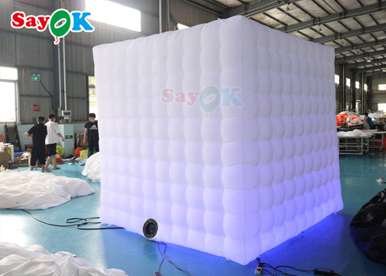 Gigantische witte opblaasbare fotocabine LED opblaasbare tent voor reclame