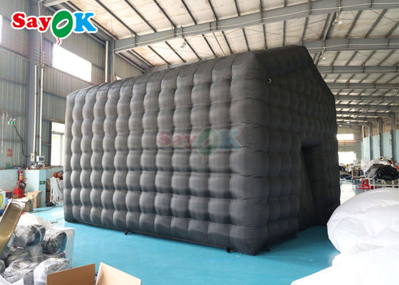 Zwarte LED muziekbar Mobiele nachtclub tent commerciële opblaasbare nachtclub met disco licht opblaasbare nachtclub voor ren