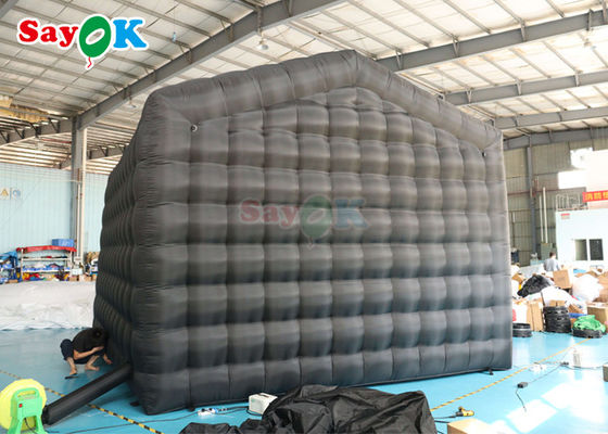 Zwarte LED muziekbar Mobiele nachtclub tent commerciële opblaasbare nachtclub met disco licht opblaasbare nachtclub voor ren