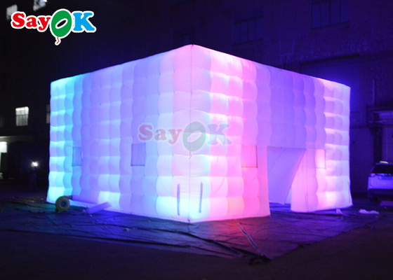 Op maat gemaakte Air Cube Tent opblaasbare nachtclub trouwfotobooth met kleurrijk LED licht opblaasbare luchttent