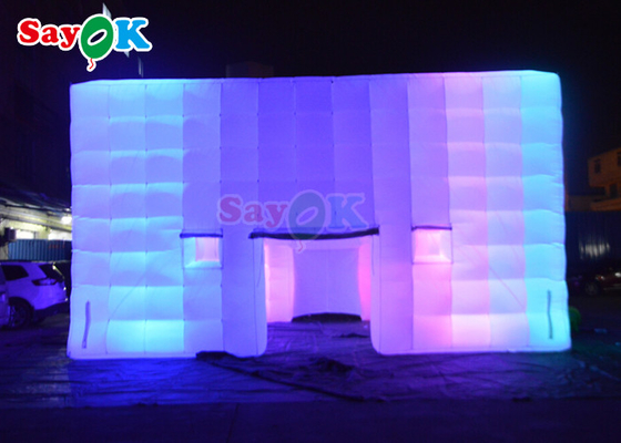 Op maat gemaakte Air Cube Tent opblaasbare nachtclub trouwfotobooth met kleurrijk LED licht opblaasbare luchttent