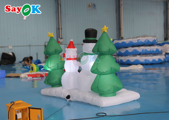 Grote Openlucht de Yarddecoratie van Santa Blow Up Christmas Tree Inflatables van de Verlichtingssneeuwman