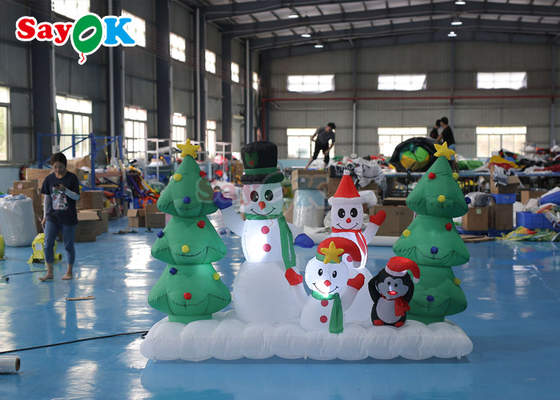 Grote Openlucht de Yarddecoratie van Santa Blow Up Christmas Tree Inflatables van de Verlichtingssneeuwman