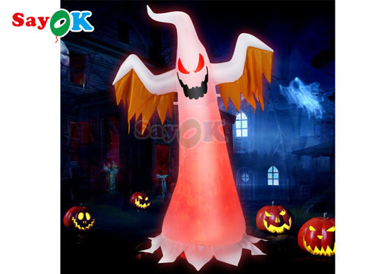 Van het LEIDENE Wit van Halloween Decoratie het Opblaasbare Spook met Rode Ogen