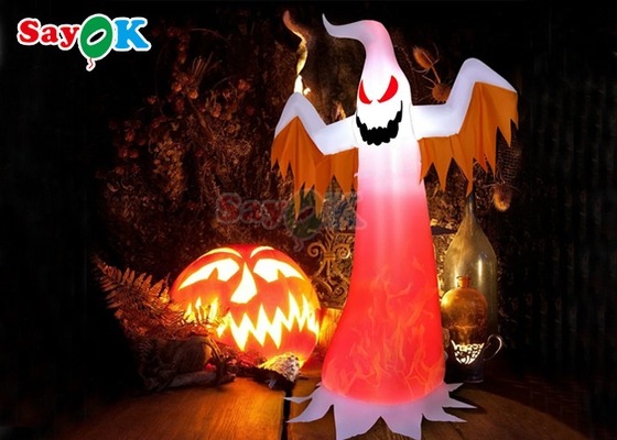 Van het LEIDENE Wit van Halloween Decoratie het Opblaasbare Spook met Rode Ogen