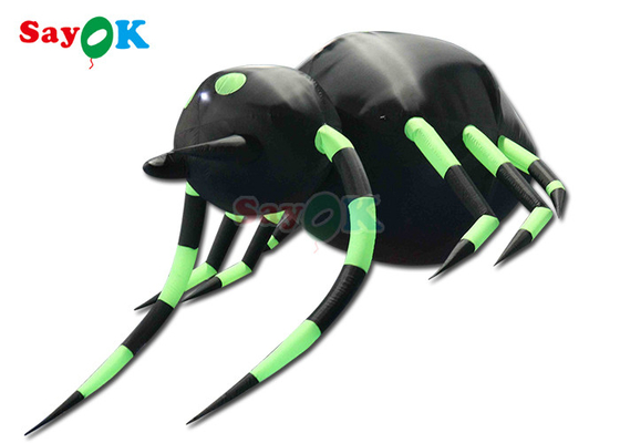 Hangende verschrikkelijke opblaasbare spin Halloween decoratie Zwart en groen