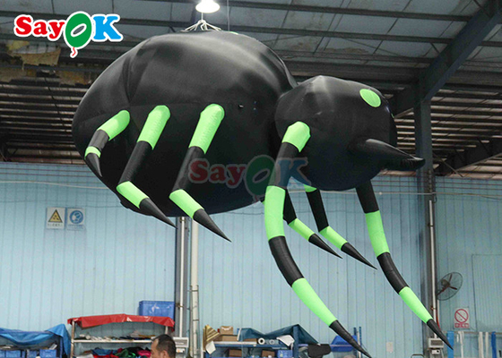 Hangende verschrikkelijke opblaasbare spin Halloween decoratie Zwart en groen