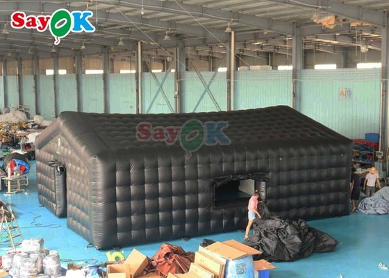 PVC opblaasbaar kubus feesttent commercieel zwart disco licht mobiel nachtclub tent gebouwd - in scherm