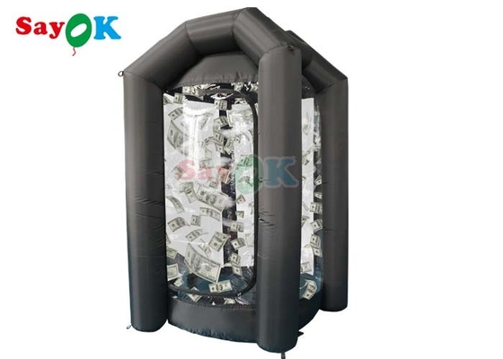 0.44mm PVC opblaasbare Cash Cube Booth Zwarte Cash Cube Snelle opblaasmachine Geld vangen voor promotie evenementen