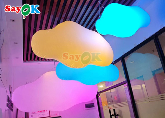 Gepersonaliseerde opblaasbare wolk LED-verlichting voor clubdecoratie opblaasbaar paviljoen op muziekfestival