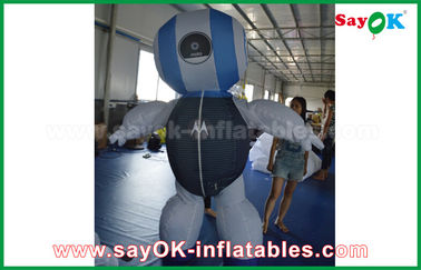 Reuzenopblaasbare robot aangepast 2mH Oxford stof robot aangepast opblaasbare producten Blauw voor reclame