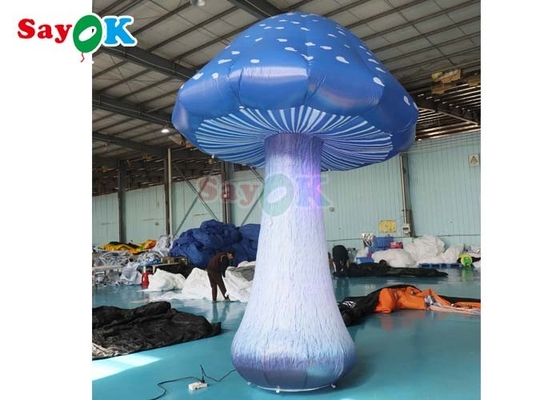 13.1ft Volledige druk opblaasbare paddenstoel Led licht blauw lucht paddenstoel evenement decoratie