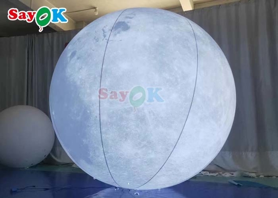 6.6ft Led licht opblaasbare maanballon Grote opblaasbare planeet podium decoratie voor evenementen