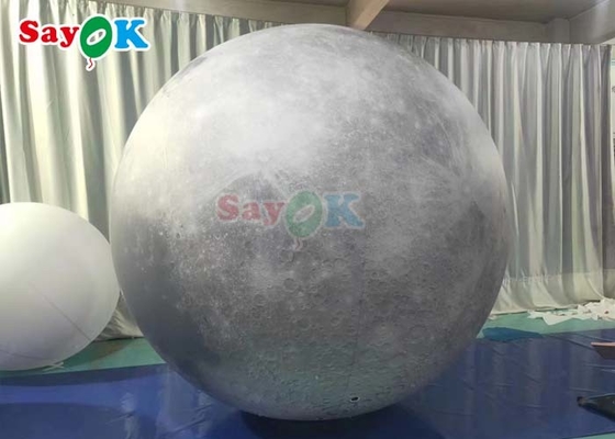 6.6ft Led licht opblaasbare maanballon Grote opblaasbare planeet podium decoratie voor evenementen
