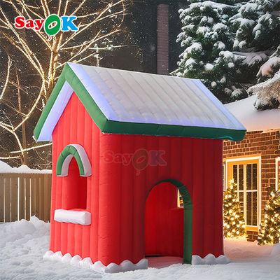 Draagbaar Oxford Stof LED Licht Opblaasbaar Kersthuis Kerstman Tent