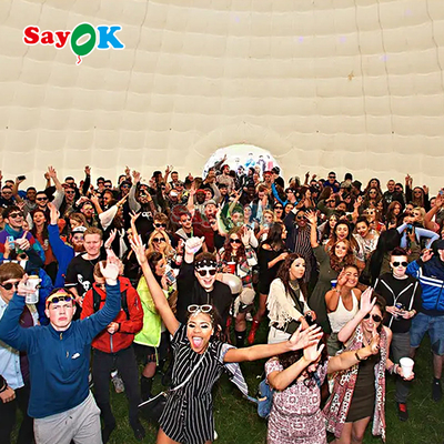 PVC Tarpaulin 12m 40ft reusachtige opblaasbare igloo tent koepel voor outdoor feest evenement sport