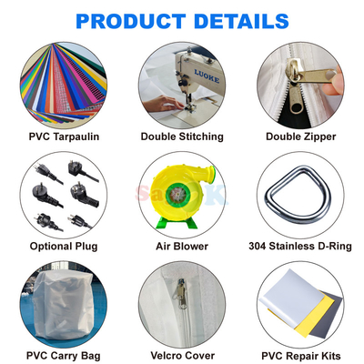 PVC Tarpaulin 12m 40ft reusachtige opblaasbare igloo tent koepel voor outdoor feest evenement sport