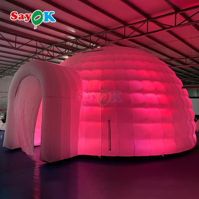 8m waterdicht outdoor feest evenement disco igloo koepel opblaasbare tent met led lichten