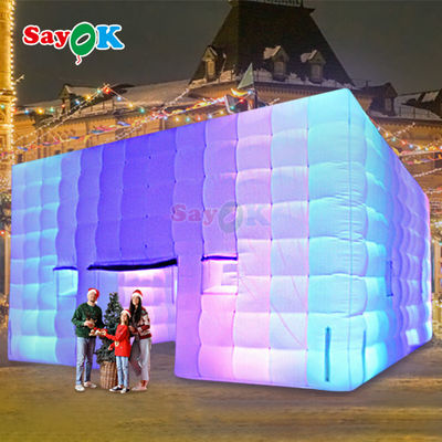 8m vierkante camping tenten LED opblaasbare tent voor 80 personen Outdoor feest evenement