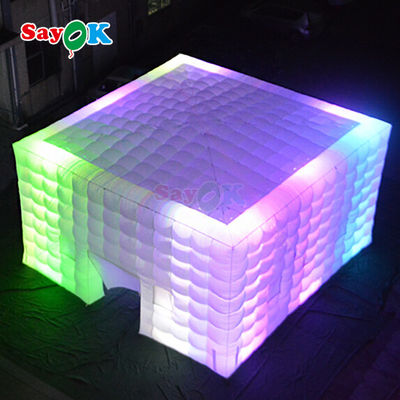 8m vierkante camping tenten LED opblaasbare tent voor 80 personen Outdoor feest evenement