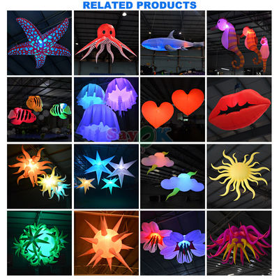 Gratis 3D-ontwerp Commercieel Reuzenopblaasbaar Rijke bloem Opblaasbare bloemen Pot met LED-licht