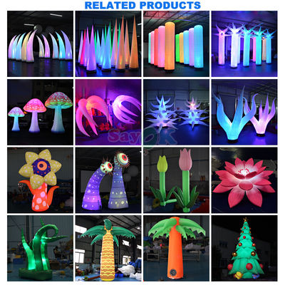 Gratis 3D-ontwerp Commercieel Reuzenopblaasbaar Rijke bloem Opblaasbare bloemen Pot met LED-licht