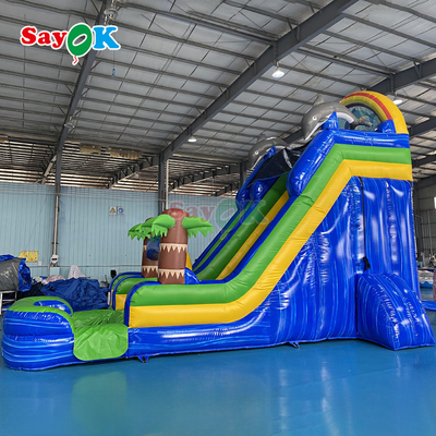 Groothandel Cartoon opblaasbare trampoline glijbaan Reuze opblaasbare uitschuiver glijbaan Grote volwassen opblaasbare waterglijbaan met zwembad